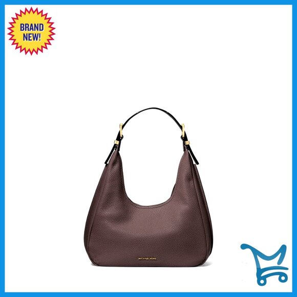 Small Pebbled Leather Hobo Shoulder Bag with Adjustable Strap